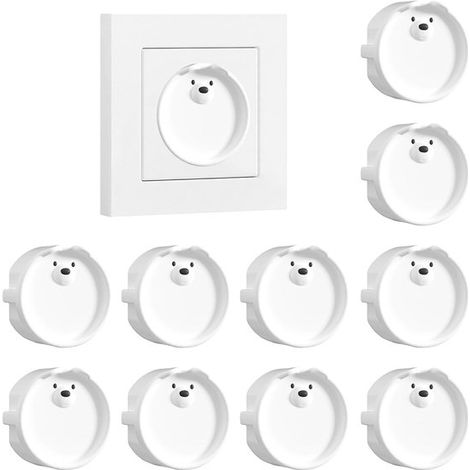 Tapa para enchufes en forma de F，10 piezas，protector de silicona para enchufes，tapa decorativa/protección contra el polvo，10 piezas blancas (1/5)