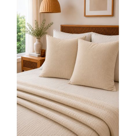 Lot de 2 Taies d’Oreiller 60 x 60 cm – Double Gaze de Coton – GAÏA Pampa
