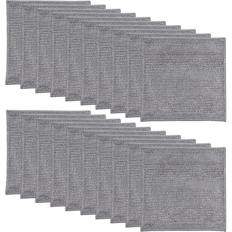Lot de 20 Chiffons de Nettoyage, Chiffon Microfibre pour Vitres Miroirs Carreaux Carrosserie Ménage Salle de Bain, Chiffons à Vaisselle en Fil de Fer Polyvalents (1/5)
