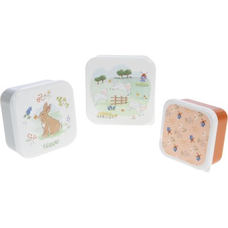 Lot de 3 boîtes à goûter emboîtables à motifs ludiques