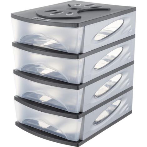 Tour de rangement - Medya - 26 x 35 x 39 cm - Antharcite - Livraison gratuite