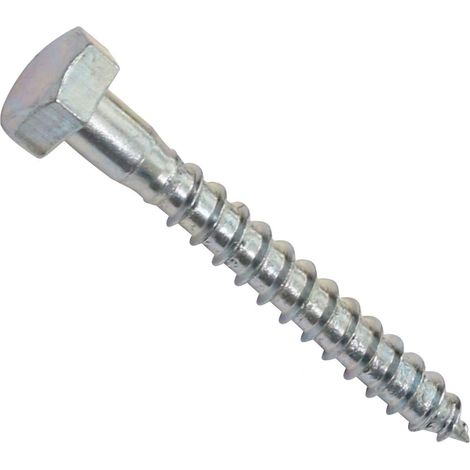 Lot de 10 - Tirefond/vis à bois M10x80mm - DIN 571 - en acier-zingué - assemblage fixation charpente ossature contreplaqués agglomérés (1/5)