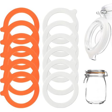 12 Pièces Joint Bocaux en Silicone (Diamètre Intérieur 73 mm, Diamètre Extérieur 95 mm), Joints de Bocal, Anneaux en Caoutchouc, pour Bocaux en Verre Pot à Bonbons Stockage des Aliments (1/5)