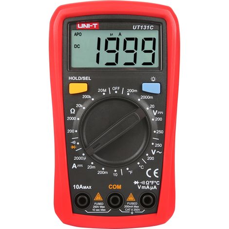 Multimètre uni t UT131C noir mesure courant résistance (1/5)
