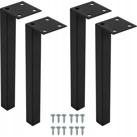 Set aus 4 Möbelfüßen - H-15 cm - Schwarz - Robustes Metall - Industriedesign (1/5)