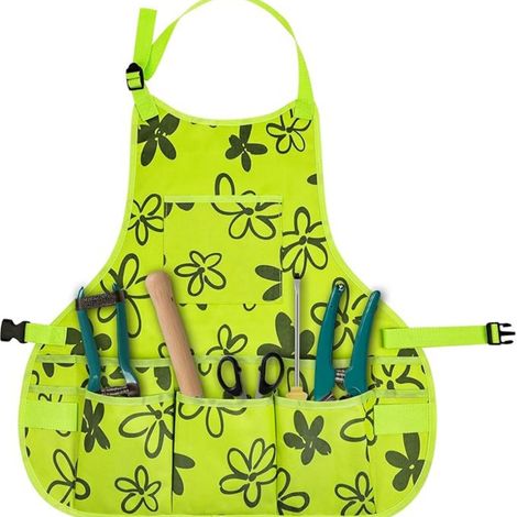Tablier de Jardin,Tablier Mixte Multi-poches en Tissu Oxford Épaississement Outils de Jardin Ceinture Multifonction Étanche Résistant à l'usure,Tablier pour Serveurs Artiste Peinture (1/5)
