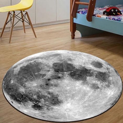 Runde, weiche und saugfähige Badematte, 81 cm (32 Zoll), mondgrau, aus ultraweichem Samt, rutschfest und waschbar. (1/5)