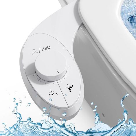 Bidet Toilette WC,Couleeur Portable Pulvérisateur Bidet Non Électrique Avec Buses Rétractables,Double Buses Rétractables Autonettoyantes, Fixation de Bidet Ultra Mince, Réglage De La Pression De (1/5)