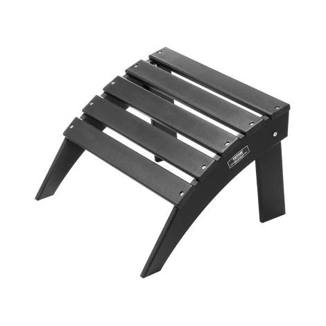 Reposapiés Adirondack Plegable de Plástico HDPE de 475 x 500 x 330 mm, Reposapiés Adirondack Resistente a la Intemperie para Silla Adirondack para Porches Exteriores, Césped, Patios, Negro (1/5)