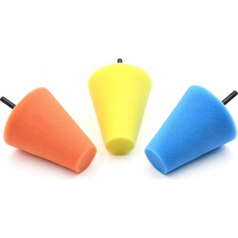 Juego de esponjas de pulido cónicas, 3 piezas para taladro (1/4)