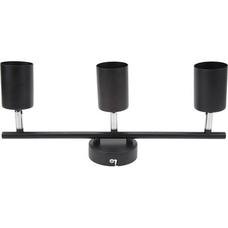 Eosnow LED Track Light Kit 3 Köpfe 15,9 Zoll Arm 90 Grad Rotatable Matt Black Lighting für GU10 -Glühbirne 85‑265V (1/5)