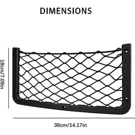 Rete portaoggetti per auto – Set di 3 reti elastiche multifunzionali (36 x 18 cm) per bagagliaio, camper e barca.