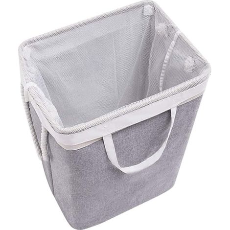 panier à linge pliable en lin et coton avec poignée en corde