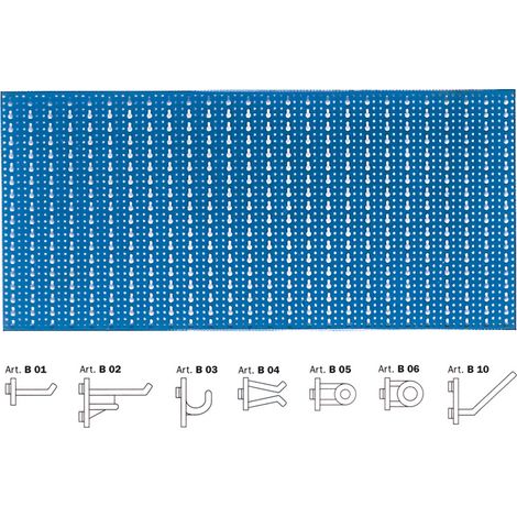 PANNELLO PORTAUTENSILI CON GANCI cm. 100x50 - Blu