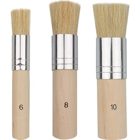 3pcs Round Stencil Brushes Wooden Stencil Brushes 3 Sizes for Acrylic Painting Oil Painting Watercolor Card Making DIY Project (13.5/17/22mm) (1/5)