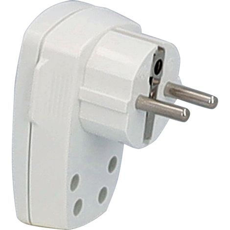 Winkelstecker + Schalter weiß für Leitungen bis max. 1,5mm² IP20
