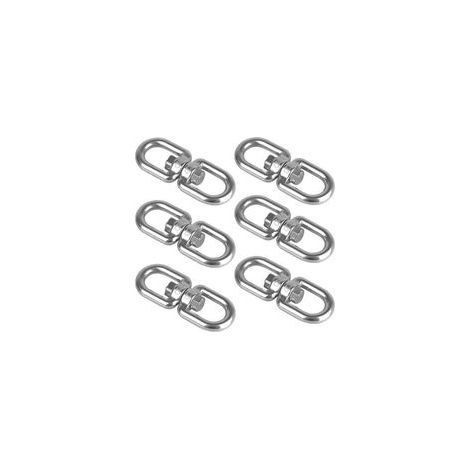 6 Pièces Crochet Pivotant M5 Double Extrémité Anneaux Pivotants en Acier Inoxydable 304 Suspendue Crochet Pivotant pour Balançoires Fauteuils Suspendus Sacs de Sable Cordes Chaînes (1/5)