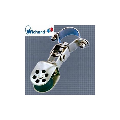 Poulie inox 316L pour chandelier, embase 25 mm articulée wichard