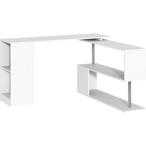 Scrivania Angolare da Ufficio Studio per Computer in Legno bianco 140x120x78,2 cm (1/5)
