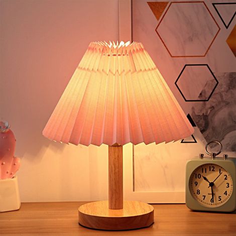 Lampe de Table - Lampe de Chevet - à Variation Continue - Abat-Jour en Lin - Socle en Bois Massif - Ampoule LED Incluse - pour Chambre - Salon - Bureau - Chambre d Étudiant - Couleur Café - 1 Pièce (1/5)