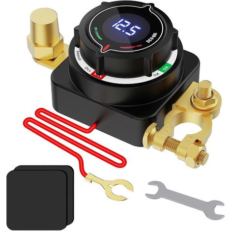 Disjoncteur de batterie MICTUNING avec voltmètre, CC 5-80 V, isolateur principal, bornier supérieur, interrupteur marche/arrêt, interrupteur de coupure/arrêt d'alimentation, compatible avec les applic (1/5)