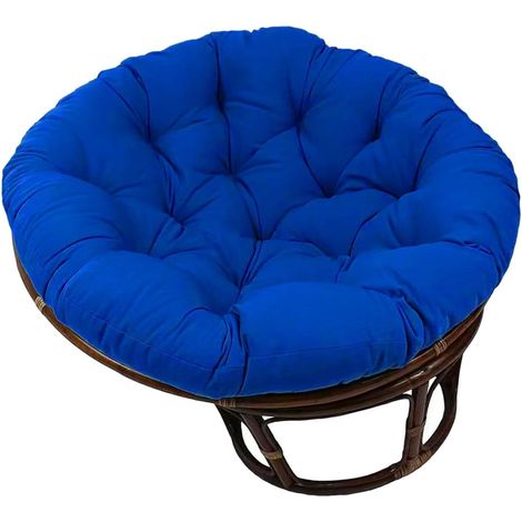 Coussin pour Fauteuil Suspendu Pliable, Bleu, Tissu Tissé, Lot de 1, Confortable pour Jardin, Porche et Balcon (1/5)