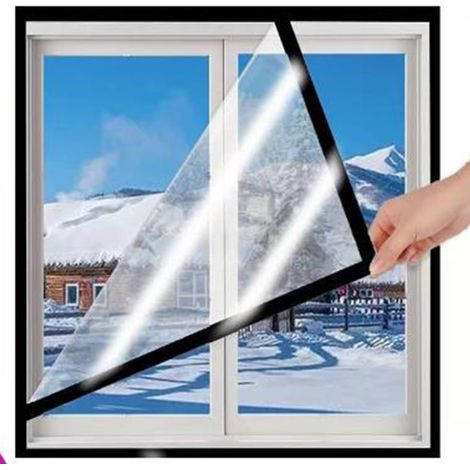 Film Thermique Pour Fenêtre - ABS Transparent 120 x 100 cm - Isolation Anti-Courant d'Air et Anti-Froid - Pour Maison et Bureau - 1 Pièce (1/5)