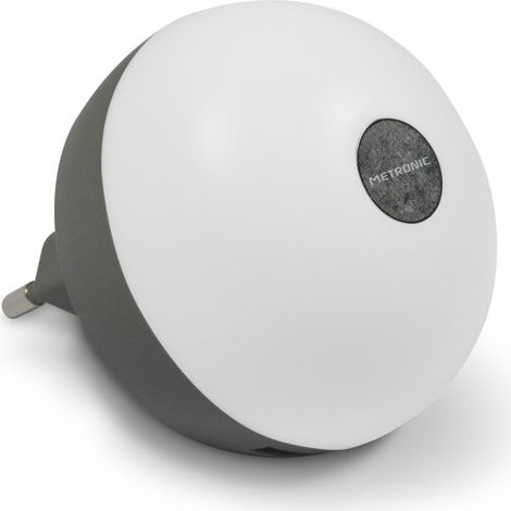 Chargeur secteur veilleuse rond 2 USB-A 2,1 A - blanc (1/5)
