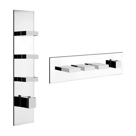 Gessi Rettangolo, juego listo para montar con 3 vías separadas,