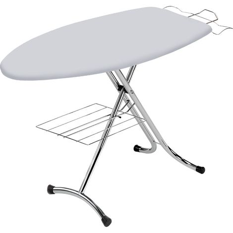 Asse da Stiro Rugby Profi 125x46 cm Salvaspazio Ampia Area con Ripiano Sottostante Gambe Triple in Acciaio