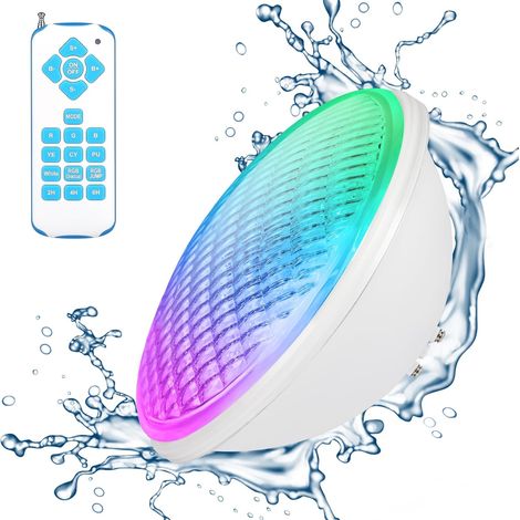 Par56 Éclairage de Piscine 22W RGB Lumière Subaquatique avec Télécommande, Projecteur IP68 12V AC/DC