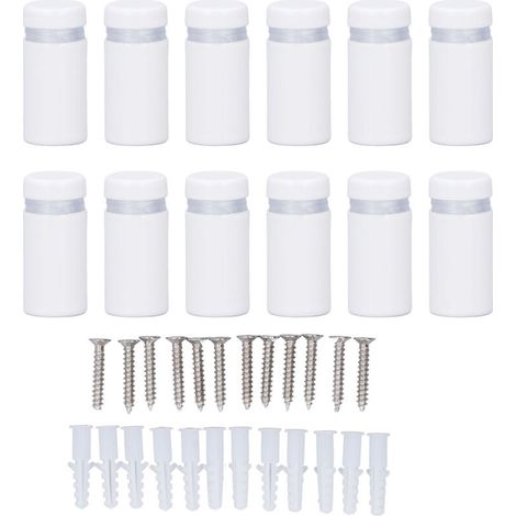Lot de 12 vis d'entretoise murales en acier inoxydable pour la publicité, 12 x 25 mm