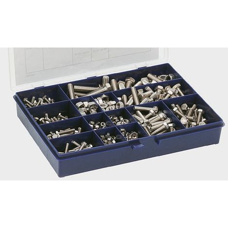 Kit de vis et écrous RS PRO en Acier Inoxydable Brut, 624 pièces ( Prix pour 1 Kit )
