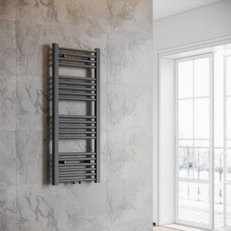 SONNI Termoarredo Scaldasalviette Radiatore ad Acqua Calda Bagno Collegamento Intermedio 1000x400mm Grigio Antracite (1/5)