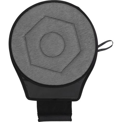 Coussin de siège rond gris rotatif 360°, forme géométrique rhombique portable, idéal pour personnes âgées (1/5)