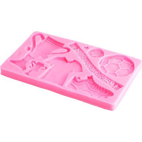 Moules en silicone pour fondant, vêtements, chaussures, gâteaux et chocolat, motif trophée de football, rose. Moule à pâtisserie DIY. (1/5)