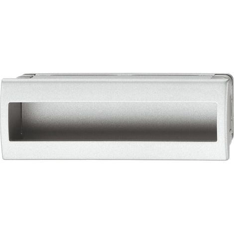 Poignée coquille rectangulaire à encastrer et coller intégration invisible en plastique aspect aluminium 130x46mm Meuble Cuvette Cuisine Porte coulissante Tiroir Placard (1/3)