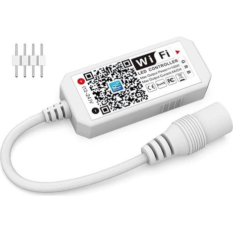 Contrôleur de Ruban LED RGB WiFi intelligent Compatible avec Assistant, Android/iOS, Contrôleur pour Bande LED 5050/2835/3535 DC 12-24V (1/5)