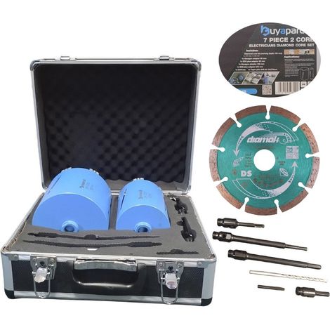 BAP Electricians 7 Piece 2 CORE Diamond Premium Set +115MM Makita Diamond Blade (1/5)