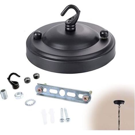 Cache Fil pour Lustre, Rosace Plafond, Rosace Lampe Plafond Avec Accessoire, 1 Trou de Câblage Auvent de Plafond, Crochet de Plaque de Plafond (1/5)
