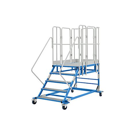 Escalera de plataforma XXL  con piezas insertadas de rejilla 