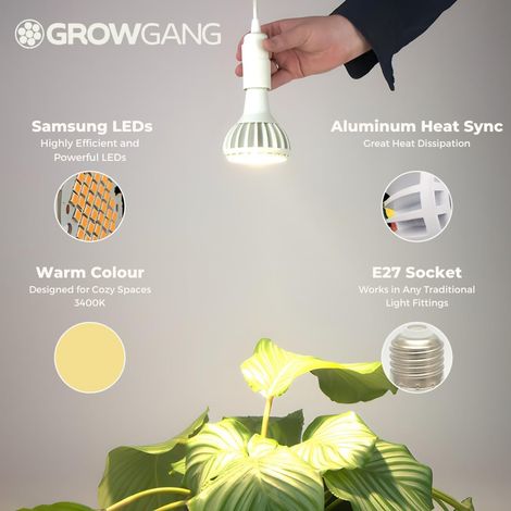 Pflanzenlampe E27 LED, Vollspektrum Pflanzenlicht Wachstumslampe für Innenbereich, Ideal für Sukkulenten, Keimung, Kräuter, 5W (Nicht nur für Zucht) (1/5)