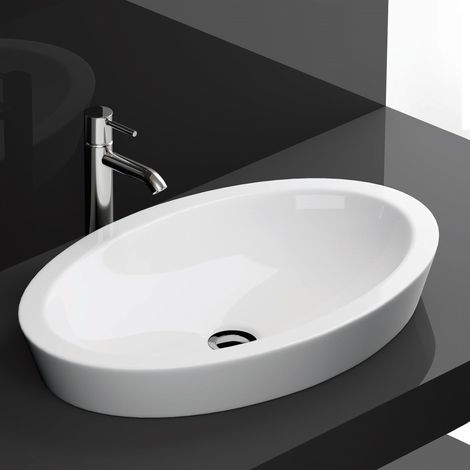 RAK Resort 580mm x 365mm x 75mm Oval Counter Top Basin - RST01AWHA (1/4)