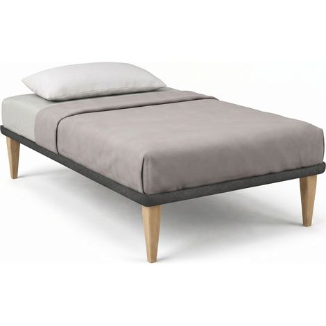 Letto 1 Piazza e Mezza con Rete Rivestita 120x200 cm Microfibra Grigio Tessis (1/5)