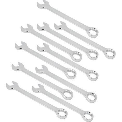 Clé à cliquet manuelle à double tête en acier chrome-vanadium, lot de 10, ouverture 18 mm (1/5)