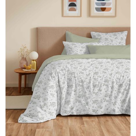 Pack complet housse de couette réversible "Vanessa" 6 pièces pour lit 160 x 200 Louise Romarin