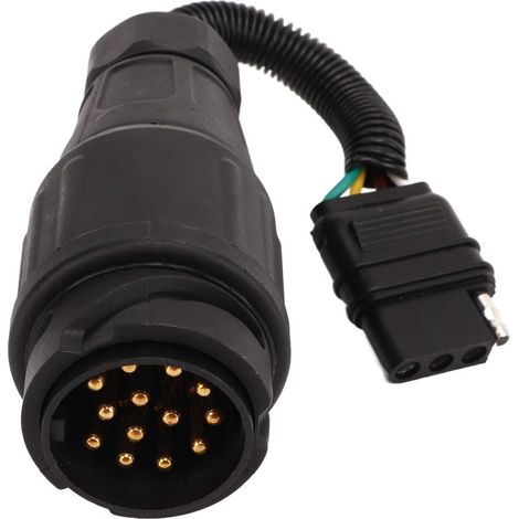 Adaptateur de prise de remorque EU 13 voies rondes vers US 4 connecteurs plats, convertisseur de Conversion pour camping-car (1/5)