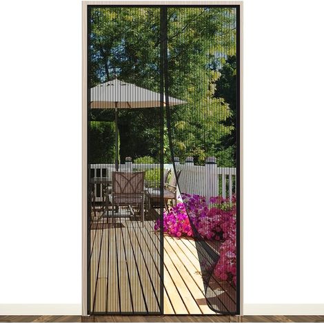 Moustiquaire Porte, 100x210cm Moustiquaire Aimantée porte Fenêtre, Rideau Moustiquaire Porte Magnétique, Aimant Puissant de Porte, Garde l'Air Frais à l’Intérieur et les Insectes à l'Extérieur-noir (1/5)