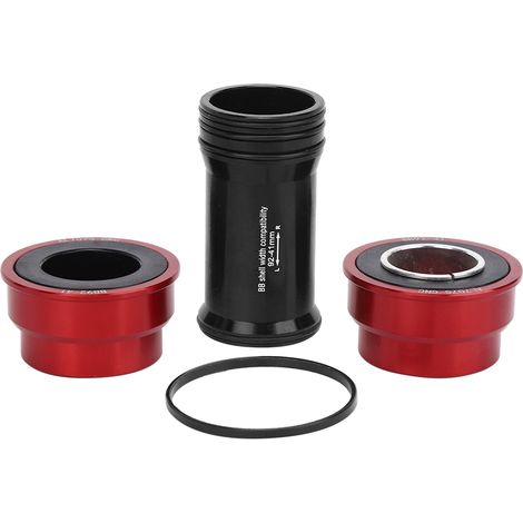 Pédalier creux BB91/BB92 avec roulements céramiques pour vélo, type press-fit, rouge (1/5)