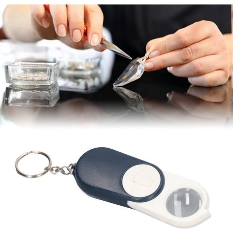 Loupe pliable BST-J106 x10 avec lumière LED blanche, loupe de poche, loupe porte-clés portable (1/5)